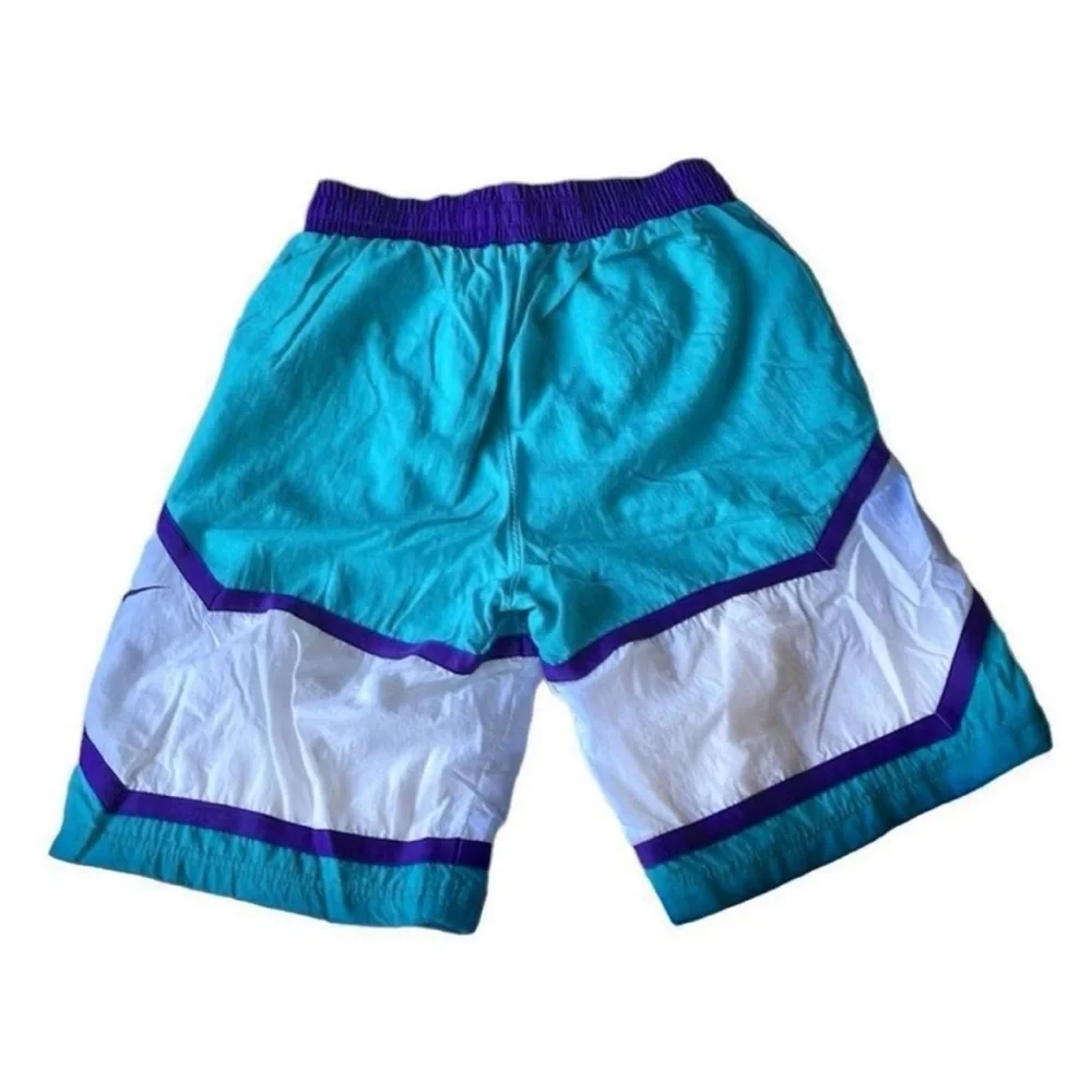Nike Men’s Vibrant Teal & Purple Throwback Retro Basketball Shorts - Picture 5 of 7